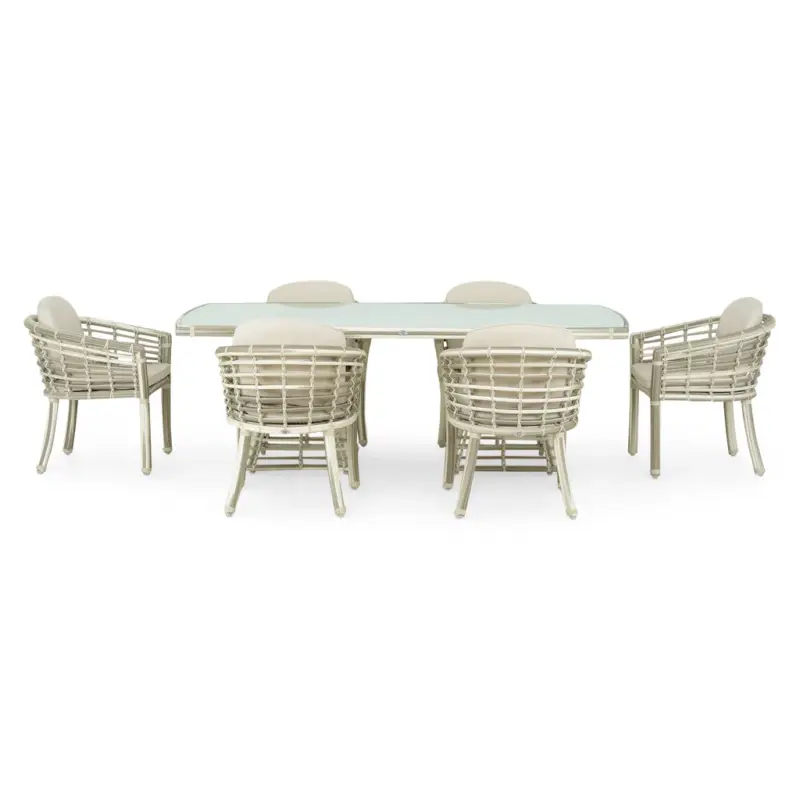 Super ofertă VILLA Set mobilier terasă/grădină, 6 fotolii și masă