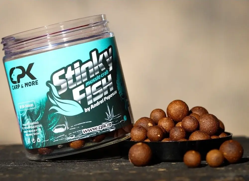 Ofertă Boilies Tare de Carlig CPK, 10/14mm, 300g, Stinky Fish