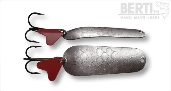 Ofertă de sezon Lingura Oscilanta BERTI Piscot Nr. 2 Amprenta Solzi, Nickel, 11g