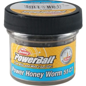 Preț promoțional Naluca Berkley PowerBait Power Honey Worm Spring Green, 60g, 25buc/borcan
