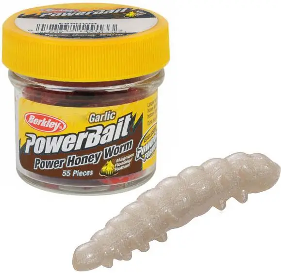 Lichidare de stoc Viermi Artificiali BERKLEY Powerbait Honey Worms, 2.5cm, 55buc/flacon, Alb