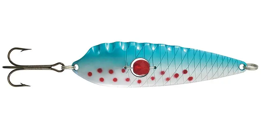 Livrare rapidă Lingurita Oscilanta Kuusamo Kruunu Helmi, 8.5cm, 19g, Culoare BLU/S/R-S