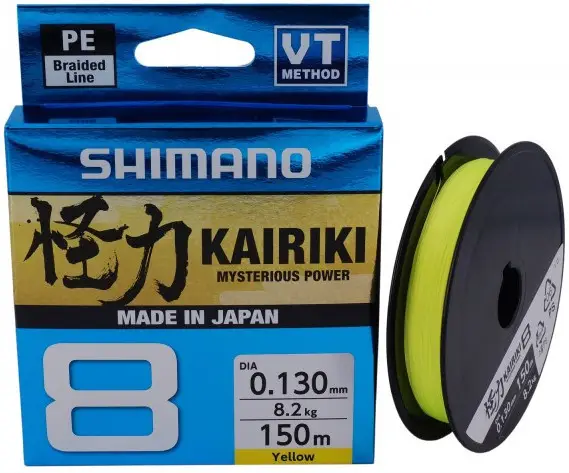 Retur ușor Fir Textil Shimano Kairiki 8 Braided Line, Yellow, 150m
