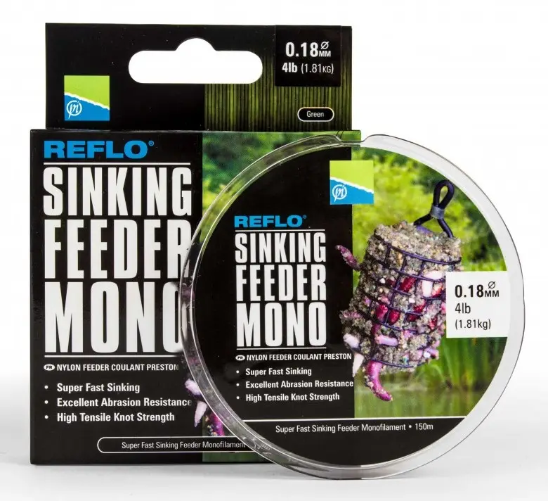Fir Monofilament Preston Sinking Feeder Mono, Neutral Green, 150m Preferatul clienților
