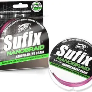 Fir Textil Sufix Nano Braid, Roz, 135m Retur ușor