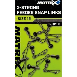Vartej cu Margea Culisanta si Agrafa Matrix X-Strong Feeder Bead Snap Links, 10buc/plic Disponibil imediat