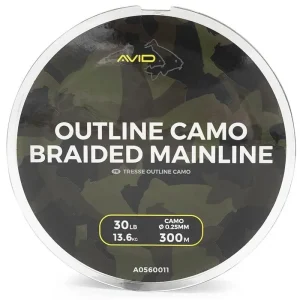 Ultima șansă Fir Textil Avid Carp Outline Camo Braided Mainline, 30lb, 300m