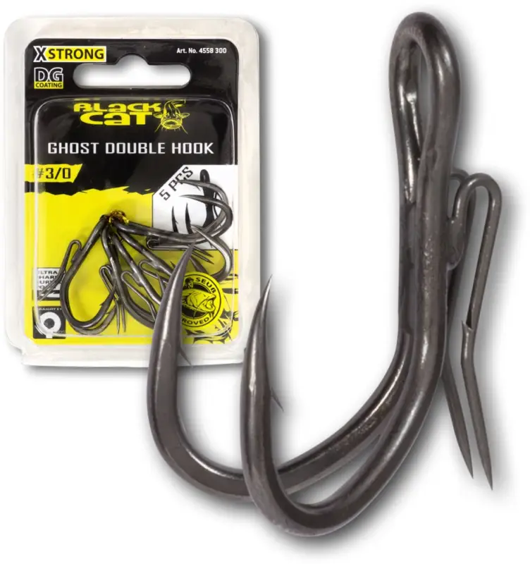 Carlige Somn Black Cat Ghost Double Hook DG Coating, 5buc/plic Preț mic