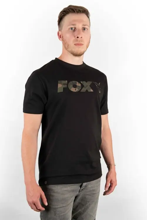 Plată sigură Tricou Fox Black/Camo Chest Print T-Shirt
