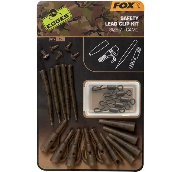 Kit Monturi Fox Edges Safety Lead Clip (nr.7) Camo, 5x5buc/set Ofertă de sezon