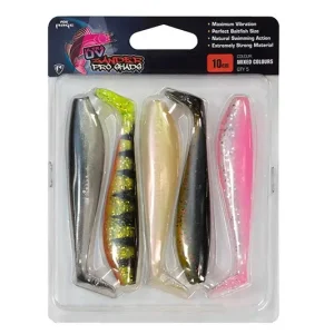 Kit Shad Fox Rage Zander Pro Shad UV Mixed Colour, 10cm, 5buc/plic Super ofertă