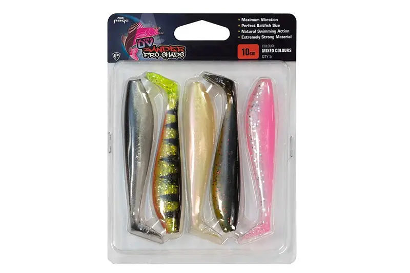 Kit Shad Fox Rage Zander Pro Shad UV Mixed Colour, 10cm, 5buc/plic Super ofertă