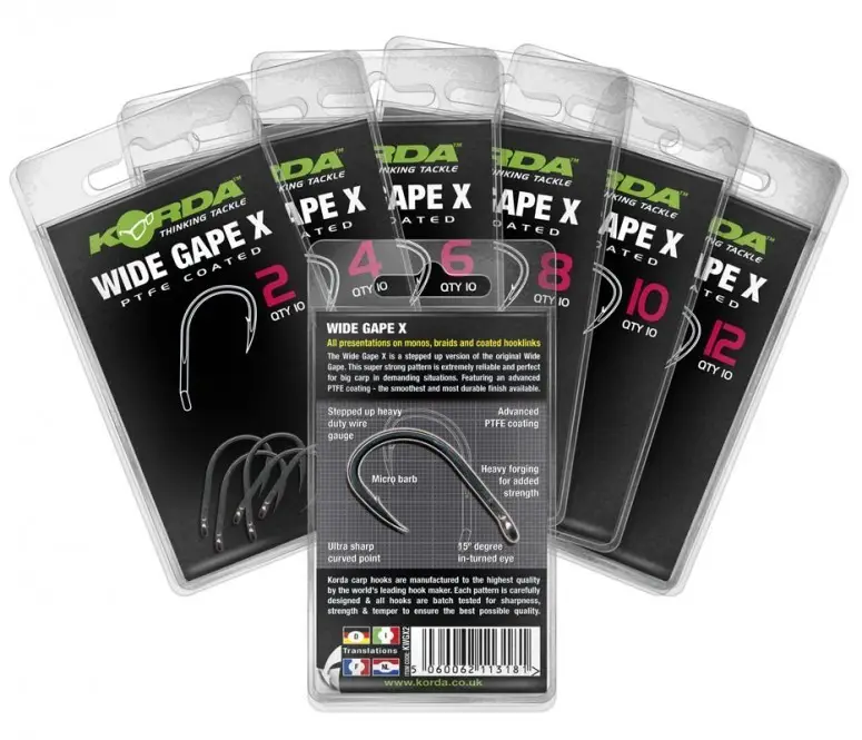 Carlige Korda Wide Gape X, 10buc/plic Retur ușor