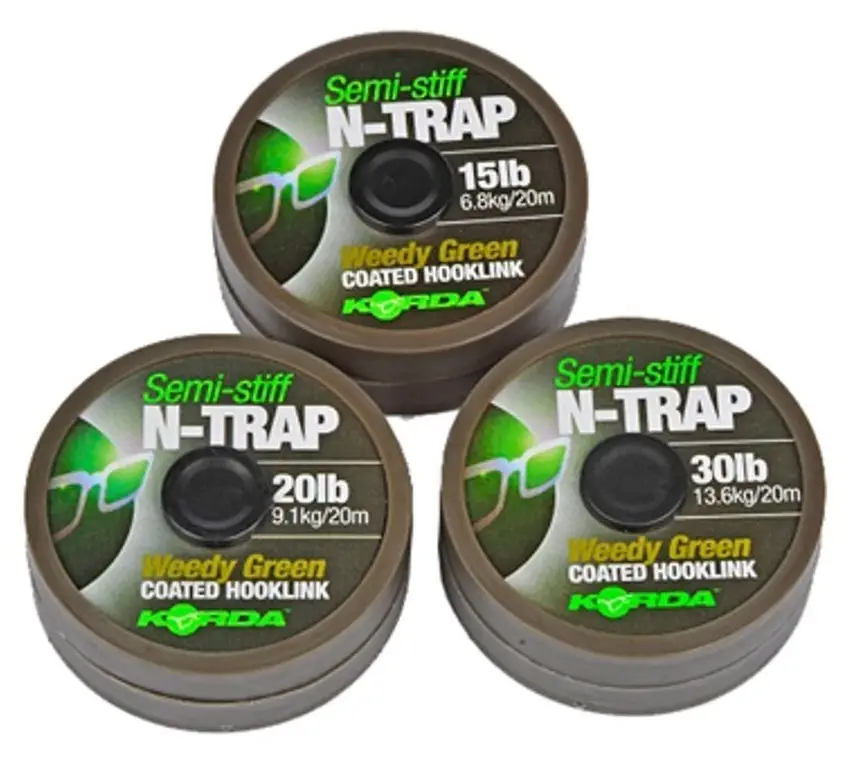 Livrare rapidă Fir Textil Korda N-Trap Semi Stiff, Weedy Green, 20m