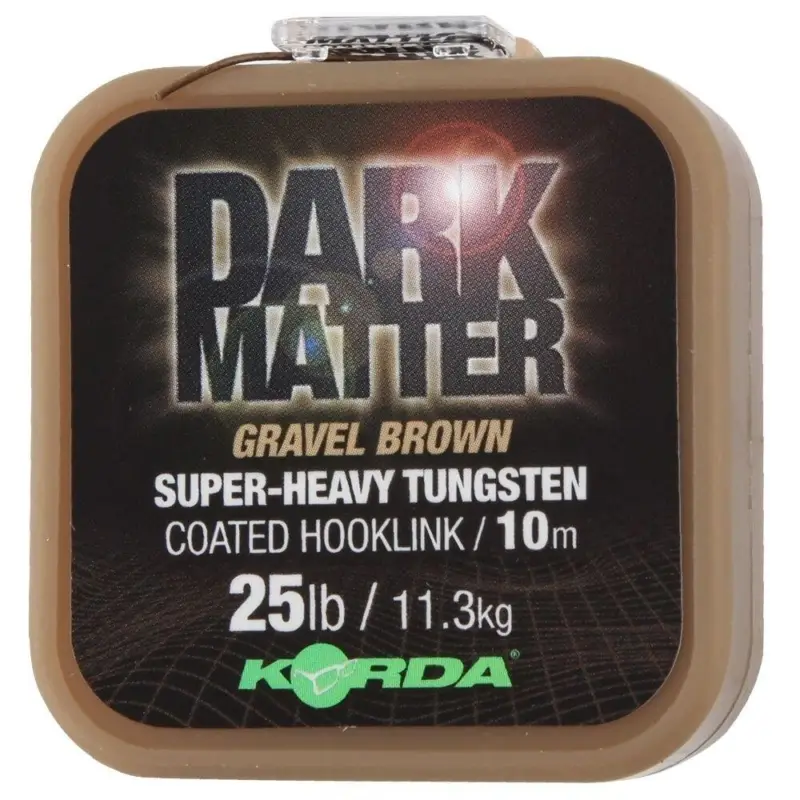 Fir Textil Cu Camasa Korda Dark Matter Super-Heavy Tungsten Coated Hooklink Gravel Brown, 10m Retur gratuit