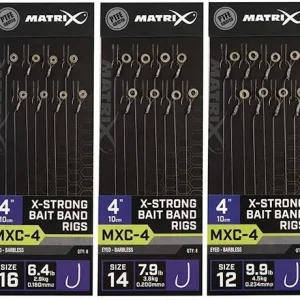 Riguri Matrix MXC-4 Barbless X-Strong Bait Band Rigs, 10cm, 8buc/plic Livrare rapidă