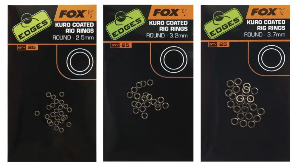 Inele Fox Edges Kuro Coated Rig Rings, 25buc/plic Plată securizată