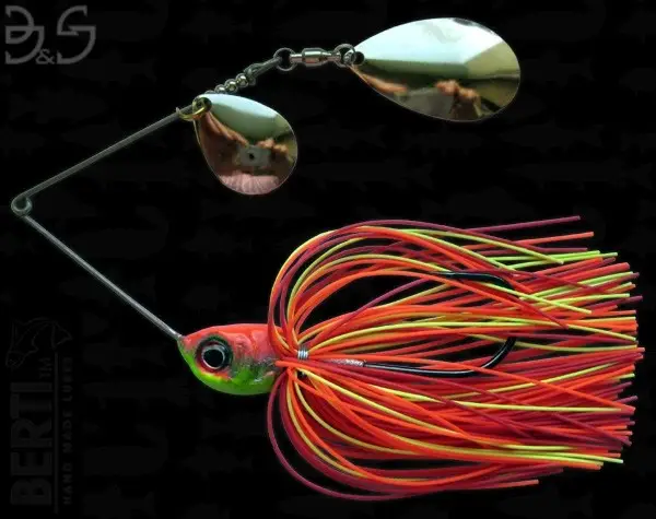 Spinnerbait Berti Gigant Big&Strong Colorado Indiana, Portocaliu/Rosu/Chartreuse, 17g Ultima șansă