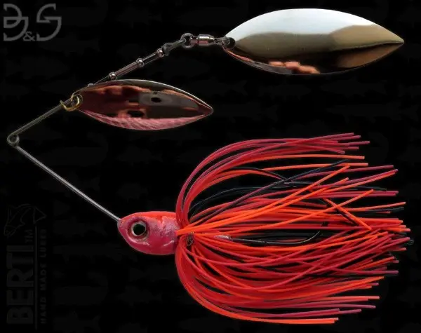 Spinnerbait Berti Gigant Big&Strong Salcie Salcie, Portocaliu/Negru/Rosu, 17g Expediere rapidă