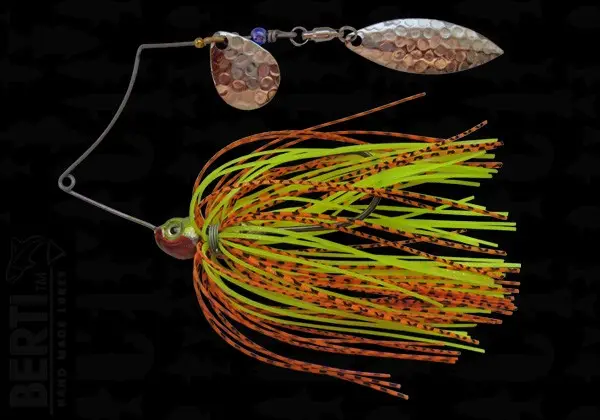Livrare expres Bertilure Spinnerbait Shallow Killer Colorado Nr.1 Salcie Nr.2 7g Skirt Siliconic Orange/Negru - Chartreuse