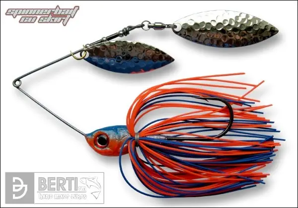 Expediere rapidă Spinnerbait cu Skirt Berti Salcie Salcie, Albastru/Portocaliu, 14g