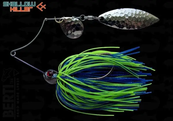 Preferatul clienților Spinnerbait Berti Shallow Killer Colorado Salcie, Albastru/Chartreuse, 7g
