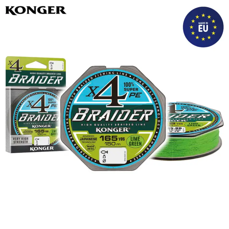 Fir Textil Konger Braider X4 Lime Green 150m Super ofertă