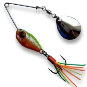 Microspinnerbait Berti cu Ancora, Colorado, Verde/Portocaliu, 7g Retur ușor