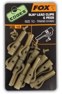 Disponibil imediat Clipsuri Plumb Pierdut Fox Edges Slik Lead Clip + Pegs Size 10, 10buc/plic CAC479