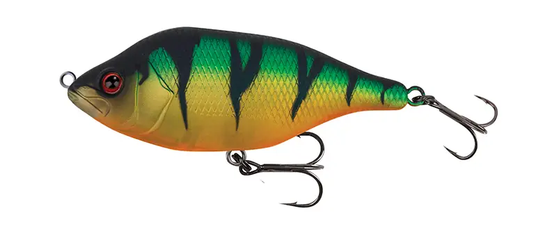 Vobler FOX Rage Hitcher Jerk & Twitch, UV Original Perch, 12cm, 60g NHL405 Plată sigură