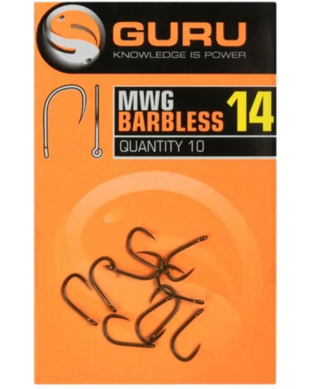 Lichidare de stoc Carlige Guru MWG Barbless, 10buc/plic