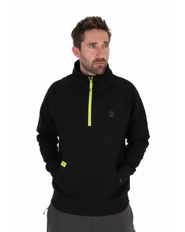 Hanorac Matrix Quarter Zip Sweat Black Edition, Black/Lime Super ofertă