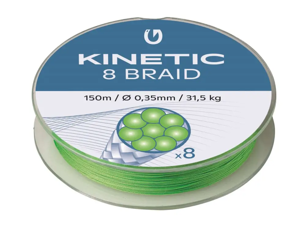 Discount Fir Textil Kinetic 8 Braid, Fluo Green, 150m