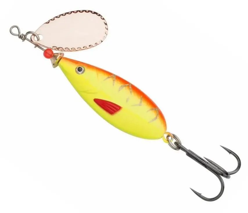 Retur ușor Lingura Rotativa Abu Garcia Droppen Maxi Spinners, Culoare Red Hot Tiger, 8.5cm, 12g