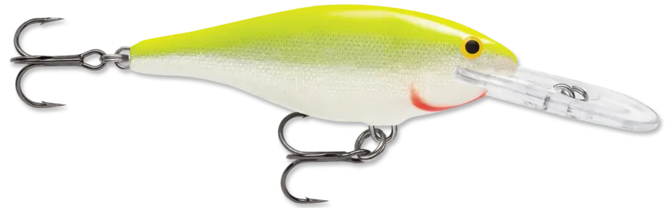 Chilipir Vobler Rapala Shad Rap SR07 Floating,Culoare Silver Fluorescent Chartreuse-SFC, 7cm, 8g
