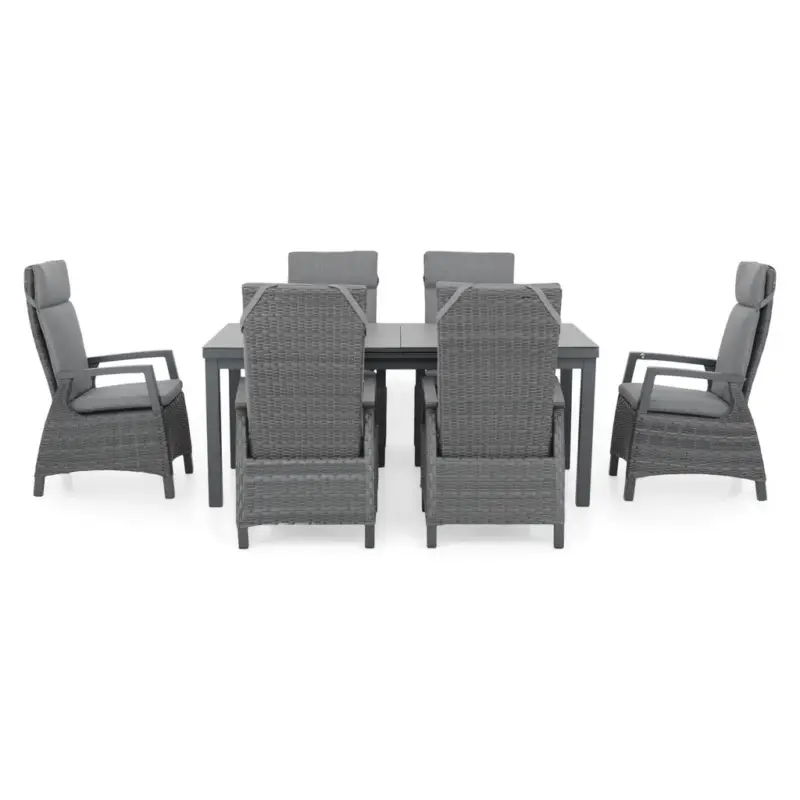Reducere specială BAKU Set mobilier terasă/grădină, 6 scaune și masă extensibilă