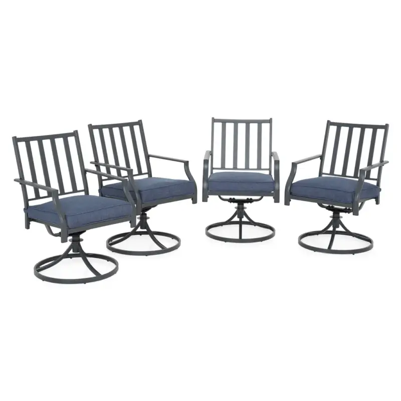 MALI Set mobilier terasă/grădină, 4 scaune rotative Livrare gratuită