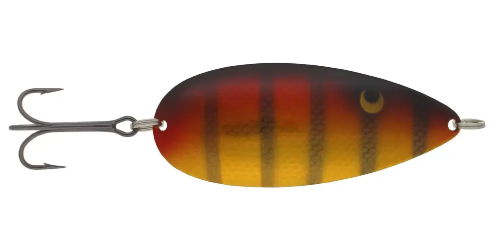 Cel mai vândut Lingurita Oscilanta Kuusamo Hauki, 8cm, 22g, Culoare R_G-C, UV, Ruskea Kontrasti