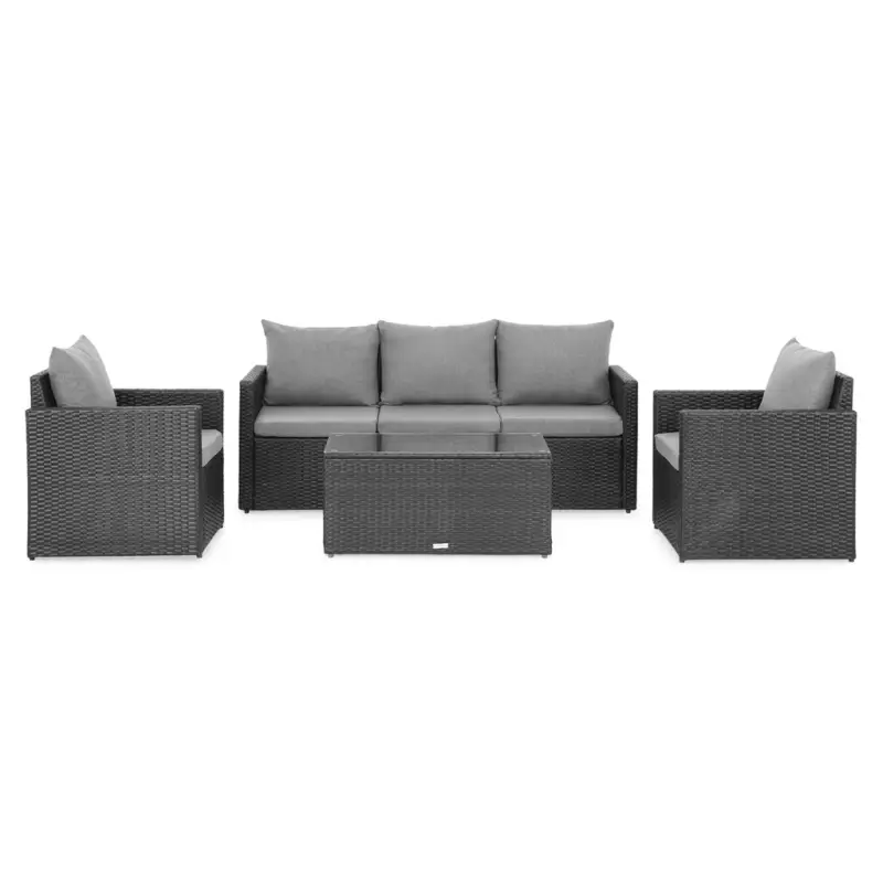 Reducere specială MARTI Set mobilier terasă/grădină, 2 fotolii, canapea și măsuță