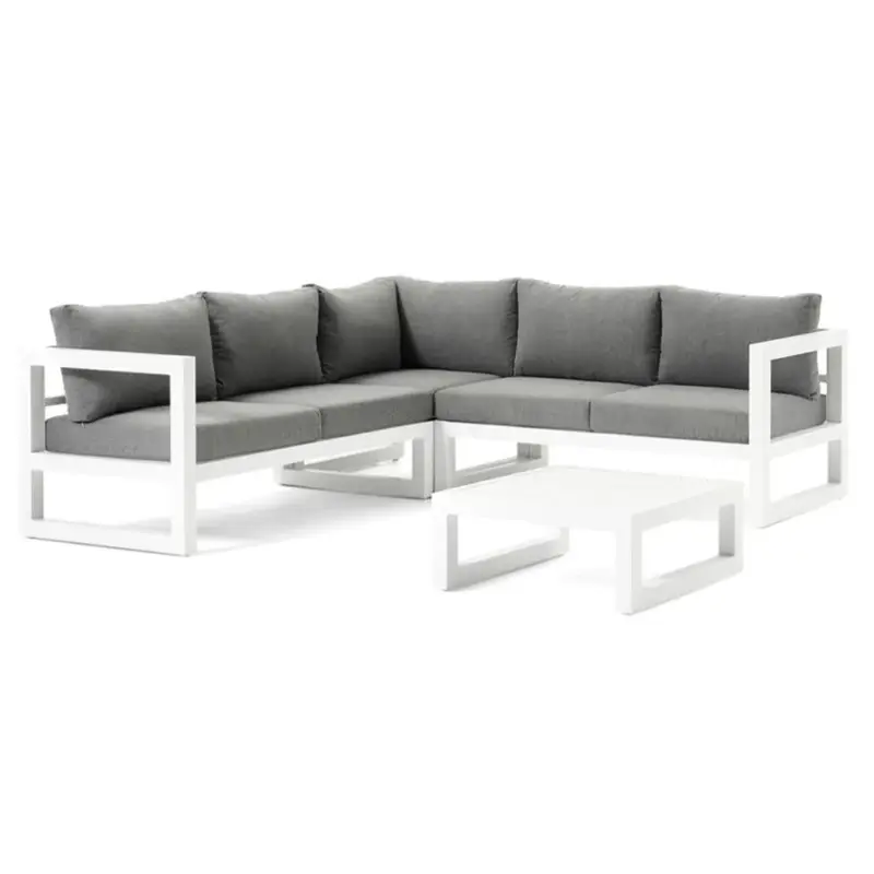 Ultima șansă CALZO Set mobilier terasă/grădină, 2 canapele, element colț și măsuță