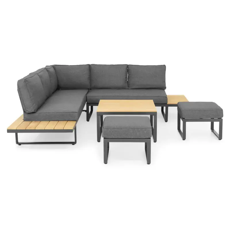 BUFFALO Set mobilier terasă/grădină, 2 taburete, 2 canapele și măsuță Reducere de preț