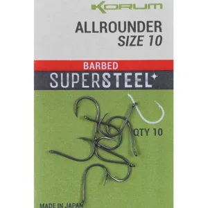 Carlige Korum Allrounder Supersteel Barbed, 10buc in plic Mai ieftin