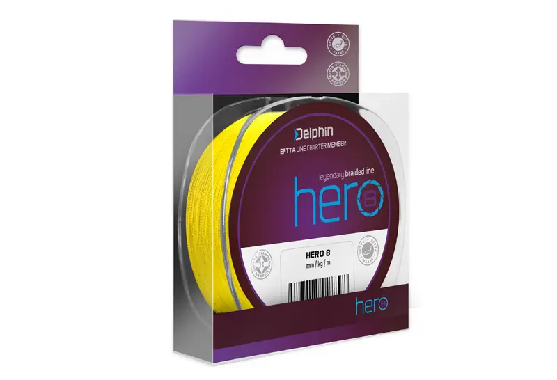Reducere specială Fir Textil Delphin HERO 8, Galben-Fluo, 300m