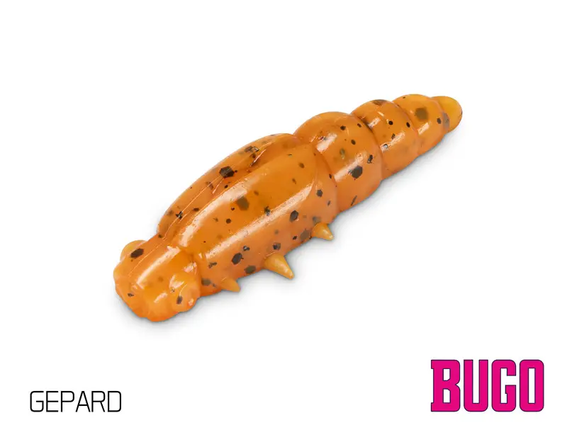 Reducere specială Larve Delphin Bugo Cheese, Culoare Gepard, 4cm, 15buc/plic