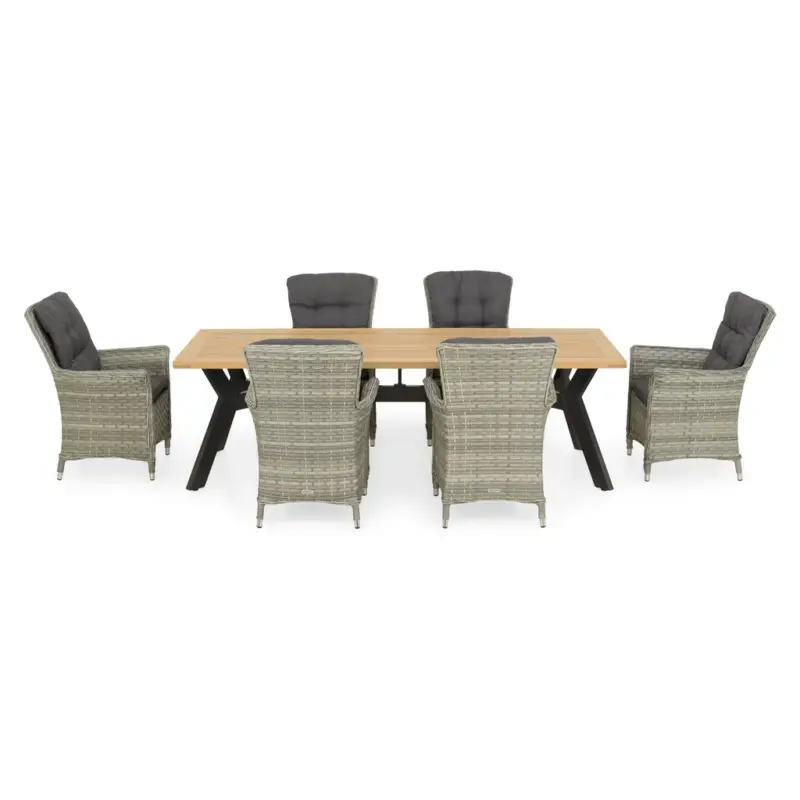 FRESMO Set mobilier terasă/grădină, 6 scaune și masă Preț mic