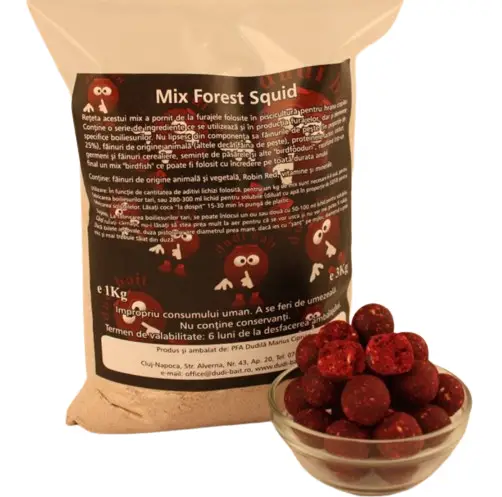Doar azi Mix de Boilies Dudi Bait Forest Squid + Parte Lichida, 5kg