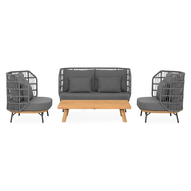 Livrare expres COTTAGE/CANCUN Set mobilier terasă/grădină, 2 fotolii, canapea și măsuță