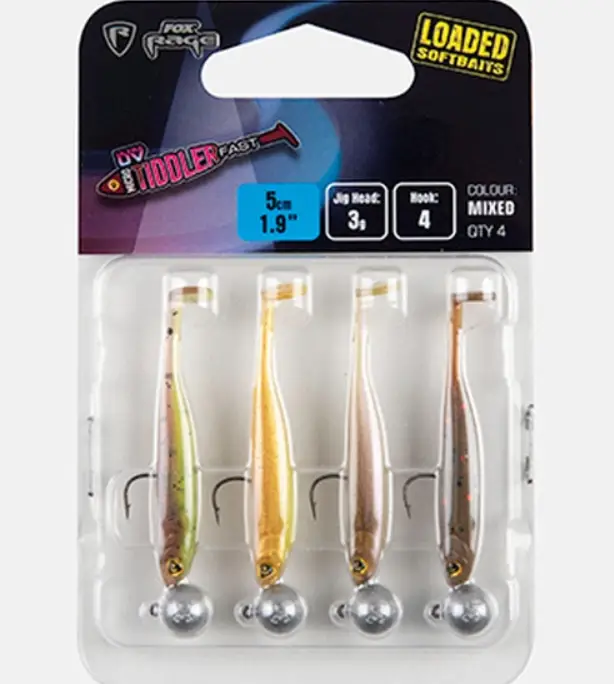 Cumpără acum Set Shaduri FOX Rage Micro Tiddler Fast Mixed UV Colour Pack Loaded Head, 5cm, 3g, Nr.4, 4buc/blister