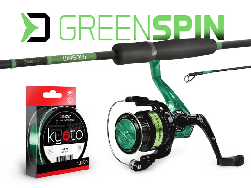 Bestseller Set Spinning Delphin GreenSPIN, Lanseta Wasabi Spin NXT, 2.10m, 10-30g, 2buc + Mulineta Elixir 2000 + Fir Kyoto Verde 0.234mm-200m
