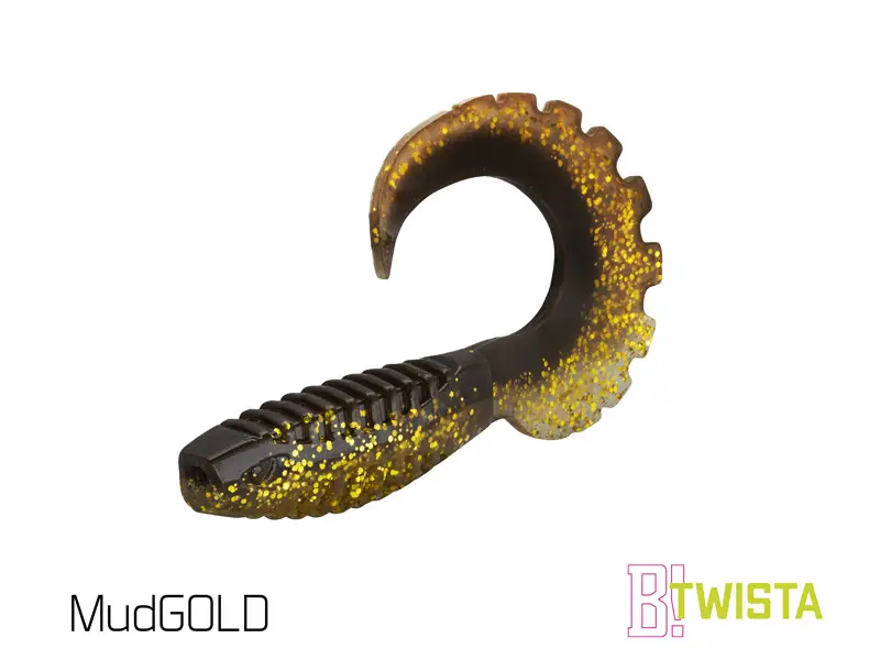 Calitate înaltă Twister Delphin TWISTA UVs, 10cm, 5buc/plic, Culoare MudGold